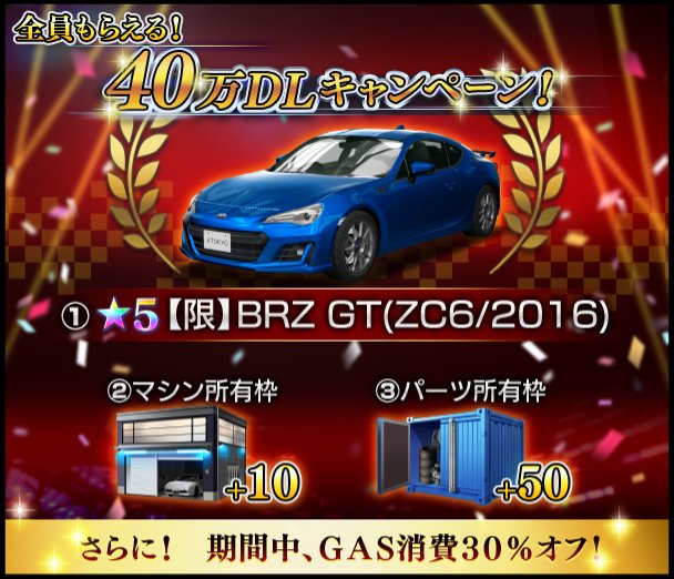 (仮) 首都高バトル XTREME（エクストリーム）攻略 2/28 アップデートVer.1.0.6で★5 BRZ(ZC6/2016年式)を配布！