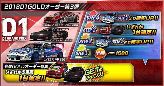 ドリフトスピリッツ ドリスピ 無課金 攻略 「2018D1GP」コラボレーション第3弾!ボスバトルイベント開催!