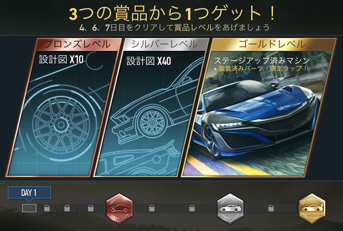 【DAY 1】ニードフォースピードノーリミット 無課金 攻略 HONDA NSX NFSNoLimits NFSNL