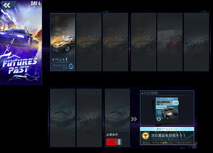 【DAY 4】ニードフォースピードノーリミット DELOREAN DMC-12 無課金 攻略 NFSNoLimits NFSNL